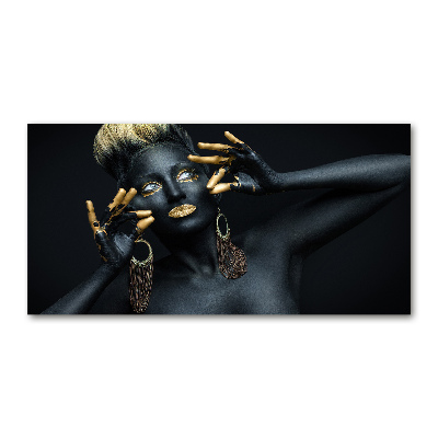 Bild auf glas Frau in Schwarz