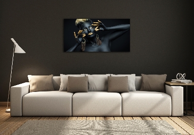 Bild auf glas Frau in Schwarz