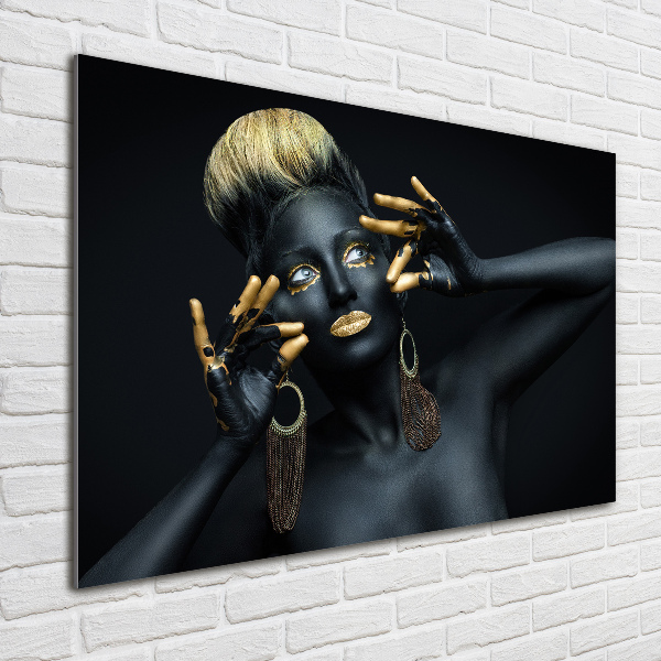 Bild auf glas Frau in Schwarz