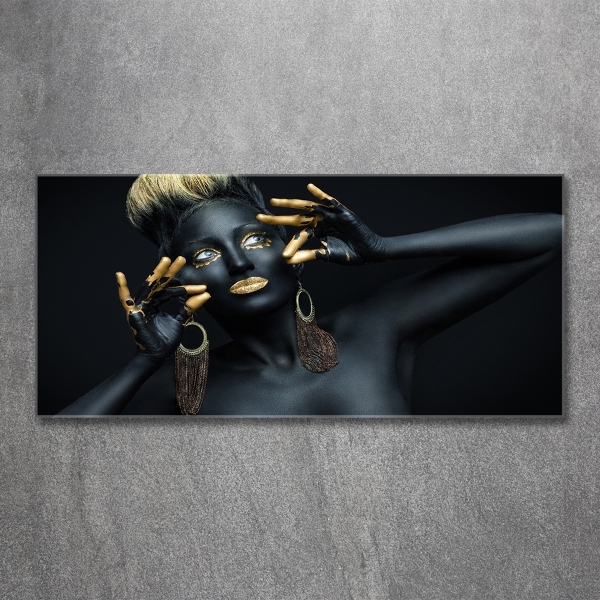 Bild auf glas Frau in Schwarz