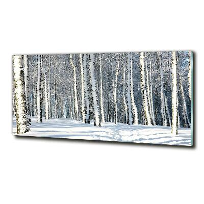 Glasbild Wald im Winter