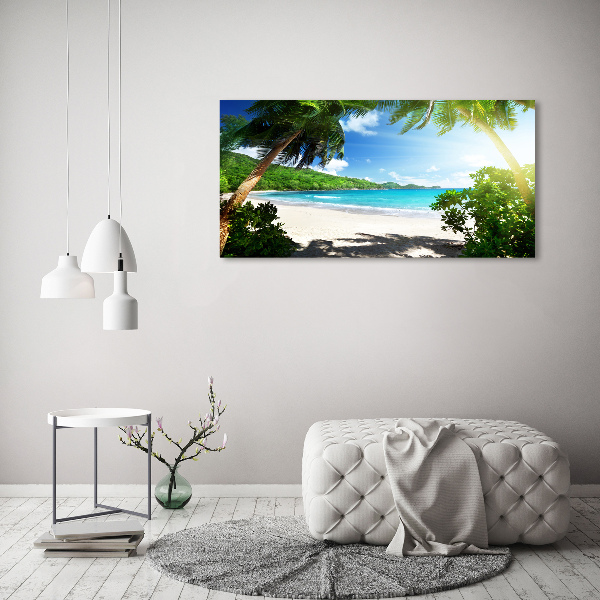 Foto glasbild Strand der Seychellen
