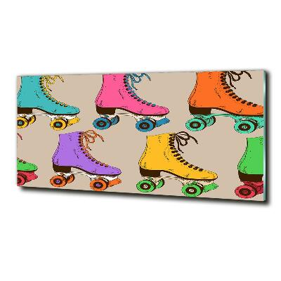 Glasbild Bunte Rollschuhe