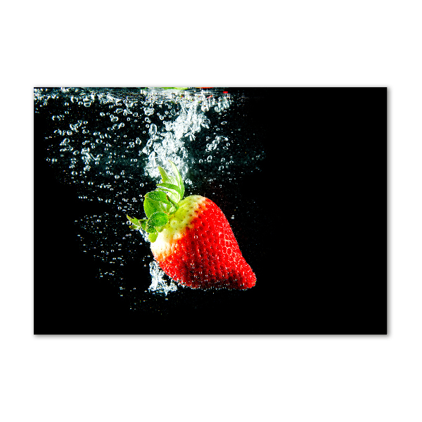Bild auf glas Erdbeere unter Wasser