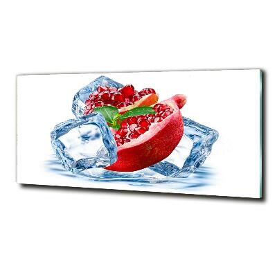 Foto glasbild Granatapfel mit Eis