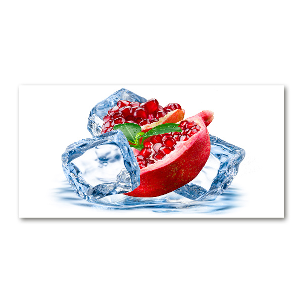 Foto glasbild Granatapfel mit Eis