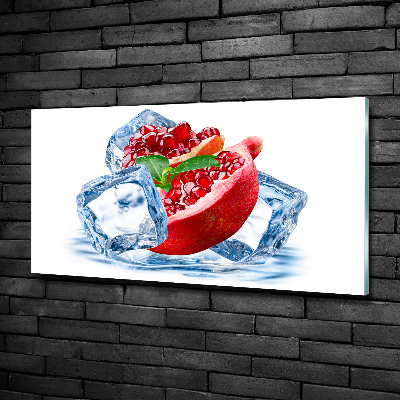 Foto glasbild Granatapfel mit Eis