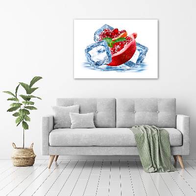 Foto glasbild Granatapfel mit Eis