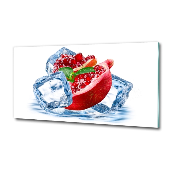 Foto glasbild Granatapfel mit Eis