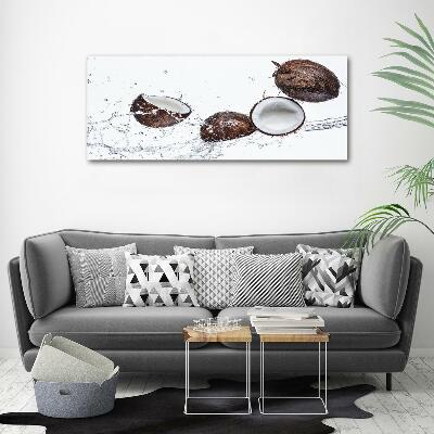 Bild auf glas Kokosnuss mit Wasser