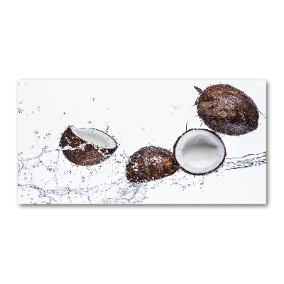 Bild auf glas Kokosnuss mit Wasser