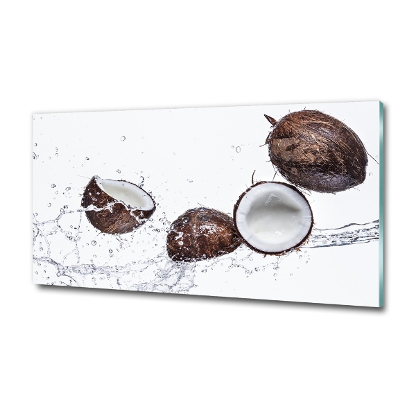 Bild auf glas Kokosnuss mit Wasser