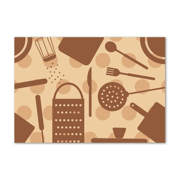 Glasbild Küchenutensilien