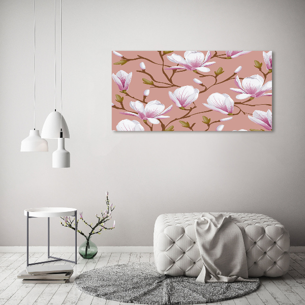 Glasbild Magnolie
