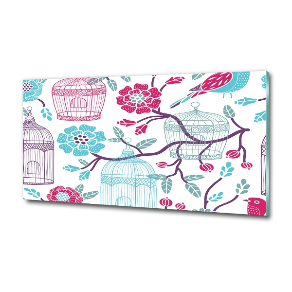 Foto glasbild Vogelkäfige
