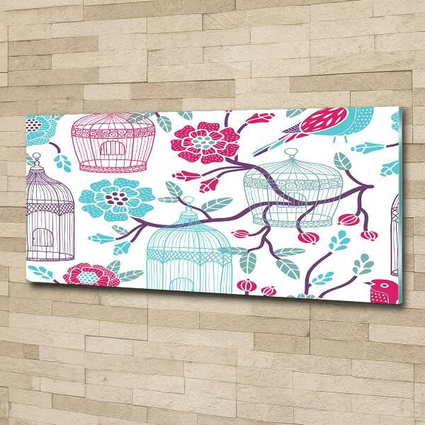 Foto glasbild Vogelkäfige