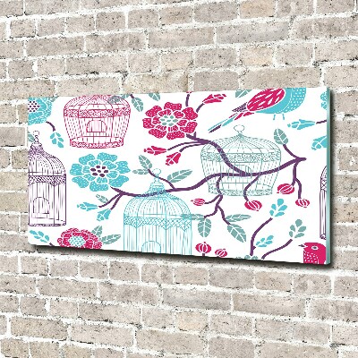 Foto glasbild Vogelkäfige