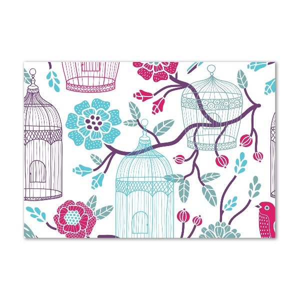 Foto glasbild Vogelkäfige