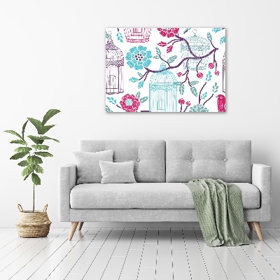 Foto glasbild Vogelkäfige