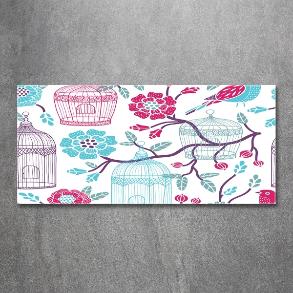 Foto glasbild Vogelkäfige