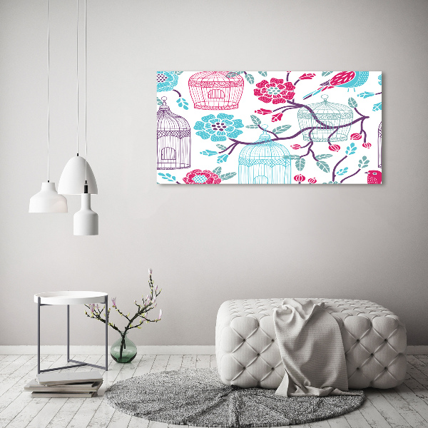 Foto glasbild Vogelkäfige
