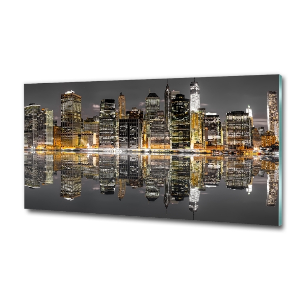 Bild auf glas New York bei Nacht