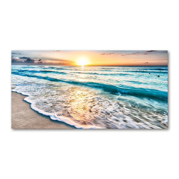 Foto glasbild Sunset Beach