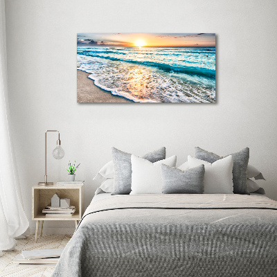 Foto glasbild Sunset Beach