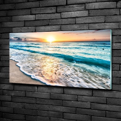 Foto glasbild Sunset Beach