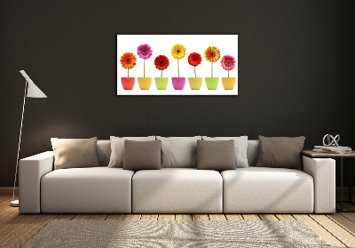 Glasbild Bunte Gerbera