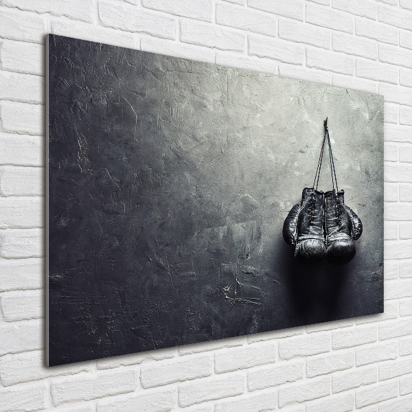 Foto glasbild Boxhandschuhe