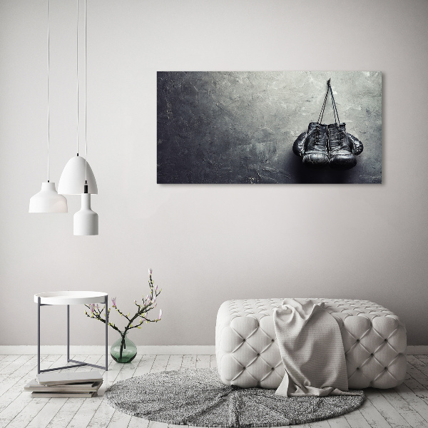 Foto glasbild Boxhandschuhe