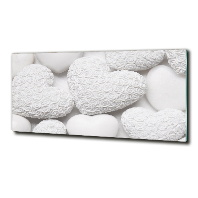 Glasbild Weißer Herz-Hintergrund