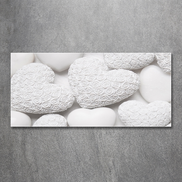 Glasbild Weißer Herz-Hintergrund