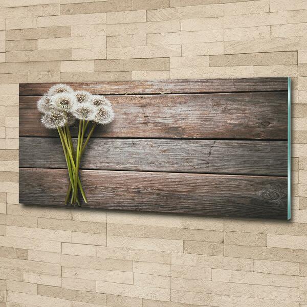 Glasbild Löwenzahnholz