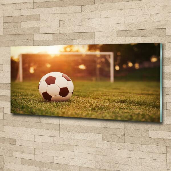 Glasbild Der Ball auf dem Spielfeld