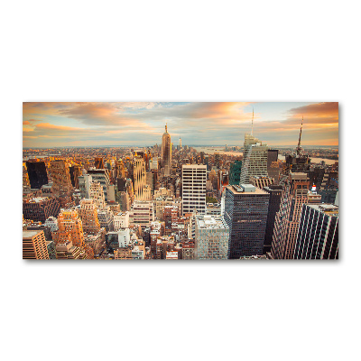 Glasbild New York aus der Vogelperspektive