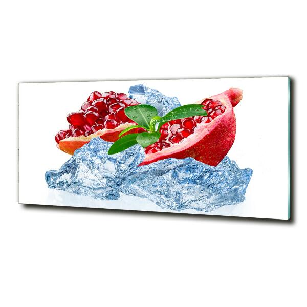 Glasbild Granatapfel mit Eis