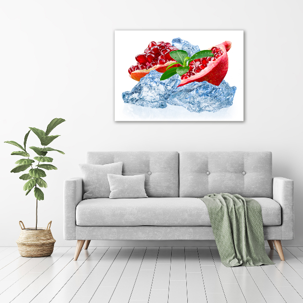 Glasbild Granatapfel mit Eis