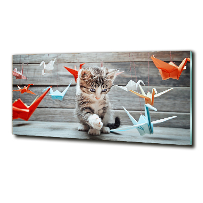 Foto glasbild Katzenvögel aus Papier