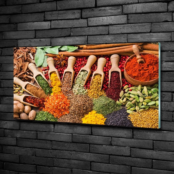 Glasbild Bunte Gewürze
