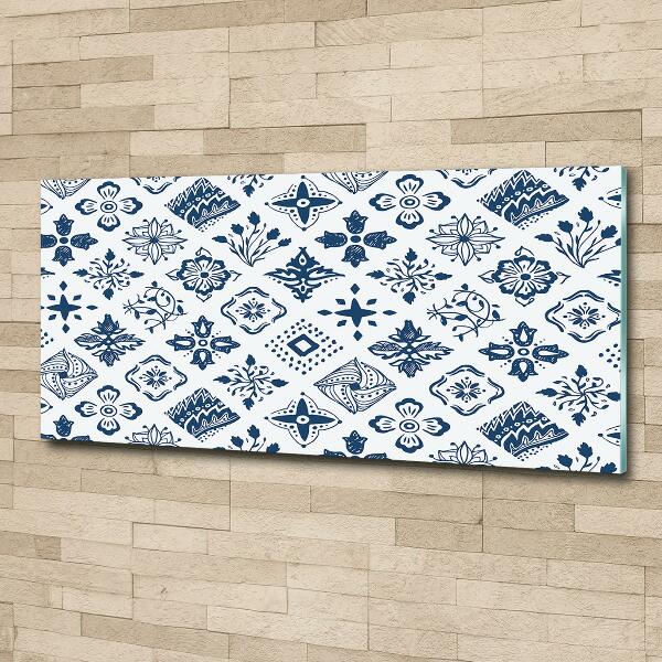 Foto glasbild Blumenmuster