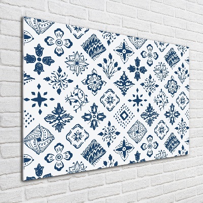 Foto glasbild Blumenmuster