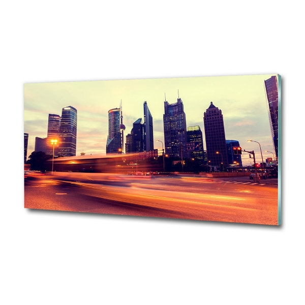 Bild auf glas Shanghai bei Nacht