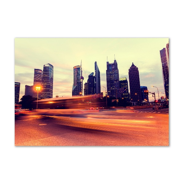 Bild auf glas Shanghai bei Nacht