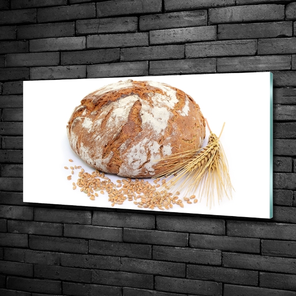 Foto glasbild Brot und Weizen