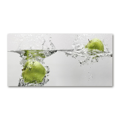 Foto glasbild Ein Apfel unter Wasser