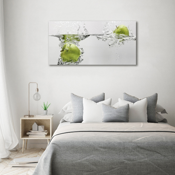 Foto glasbild Ein Apfel unter Wasser
