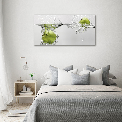 Foto glasbild Ein Apfel unter Wasser