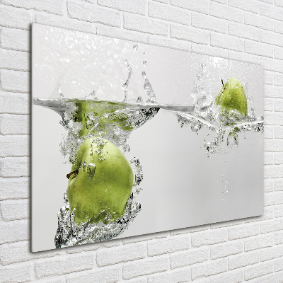 Foto glasbild Ein Apfel unter Wasser